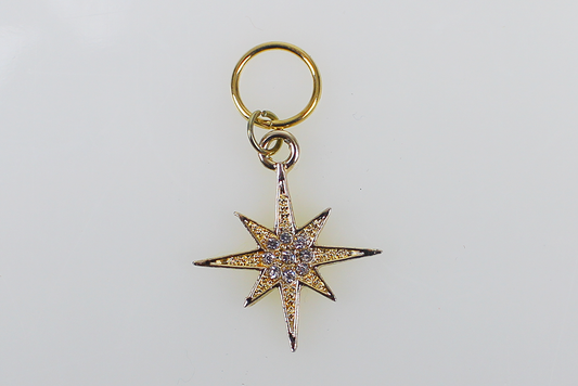 Maschenmarkierer: Stern mit Glitzersteinen