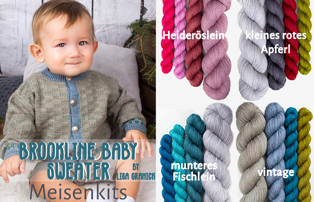 Twin: Meisenkit Brookline Baby Sweater (Kleines rotes Apferl)