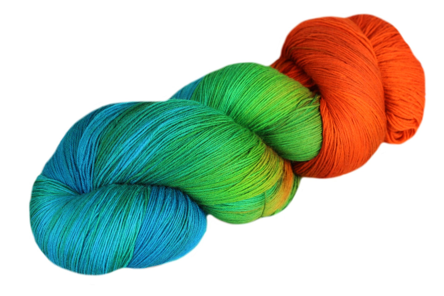 Lace yarn: turquoise and carnelian